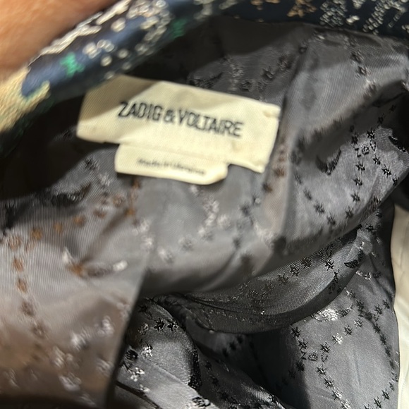 Zadic & Voltaire Navy - size 36 ZADIG & VOLTAIRE
Printed Notch Lapel Jacket - Picture 9 of 13